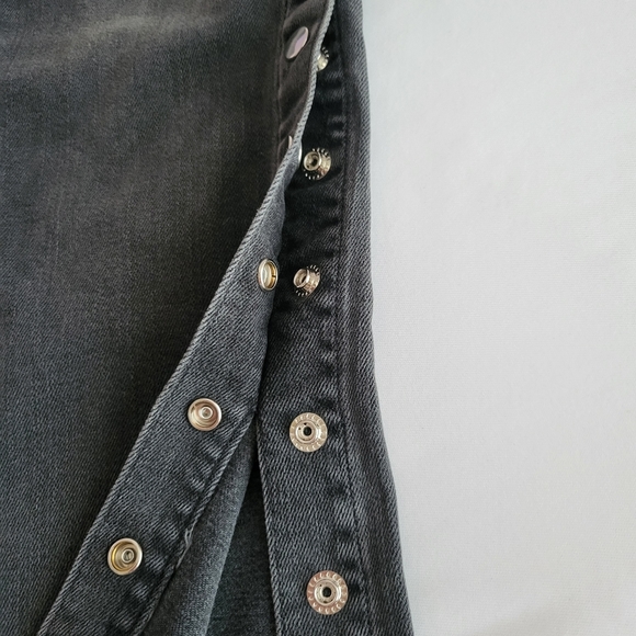 DTLA Dark Gray Y2K Silver Stud Button Skinny Jeans - Picture 2 of 14